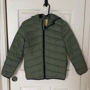 Kids Green Puffer Jacket Size 10-12